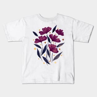 Cute florals - burgundy Kids T-Shirt